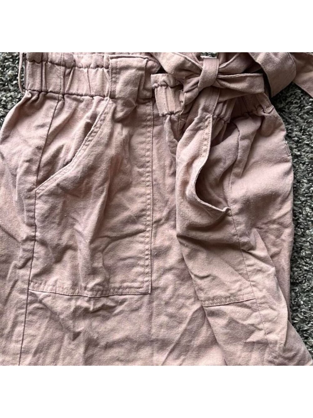 Y2K tgla Tie Waist Linen Blend Medium Mini Skirt Dainty Romantic Festival Girly - Picture 2 of 7